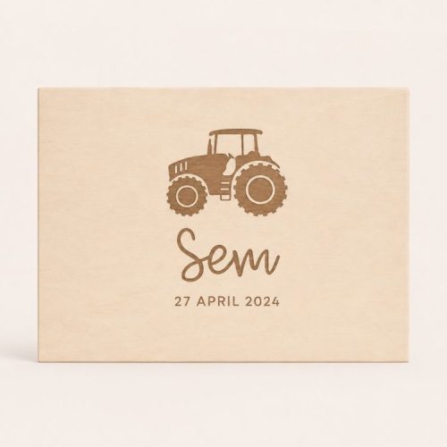 Memorybox gegraveerd met naam en trekker