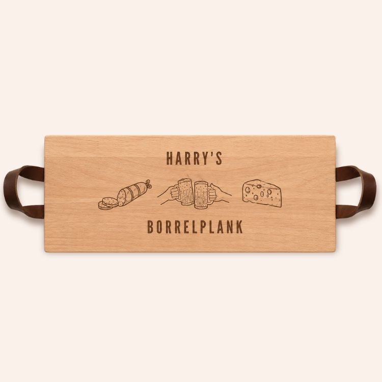 Serveertray borrelplank met naam persoonlijk Van BRIES