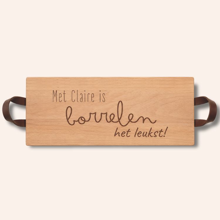 Serveertray gegraveerd met naam persoonlijk Van BRIES